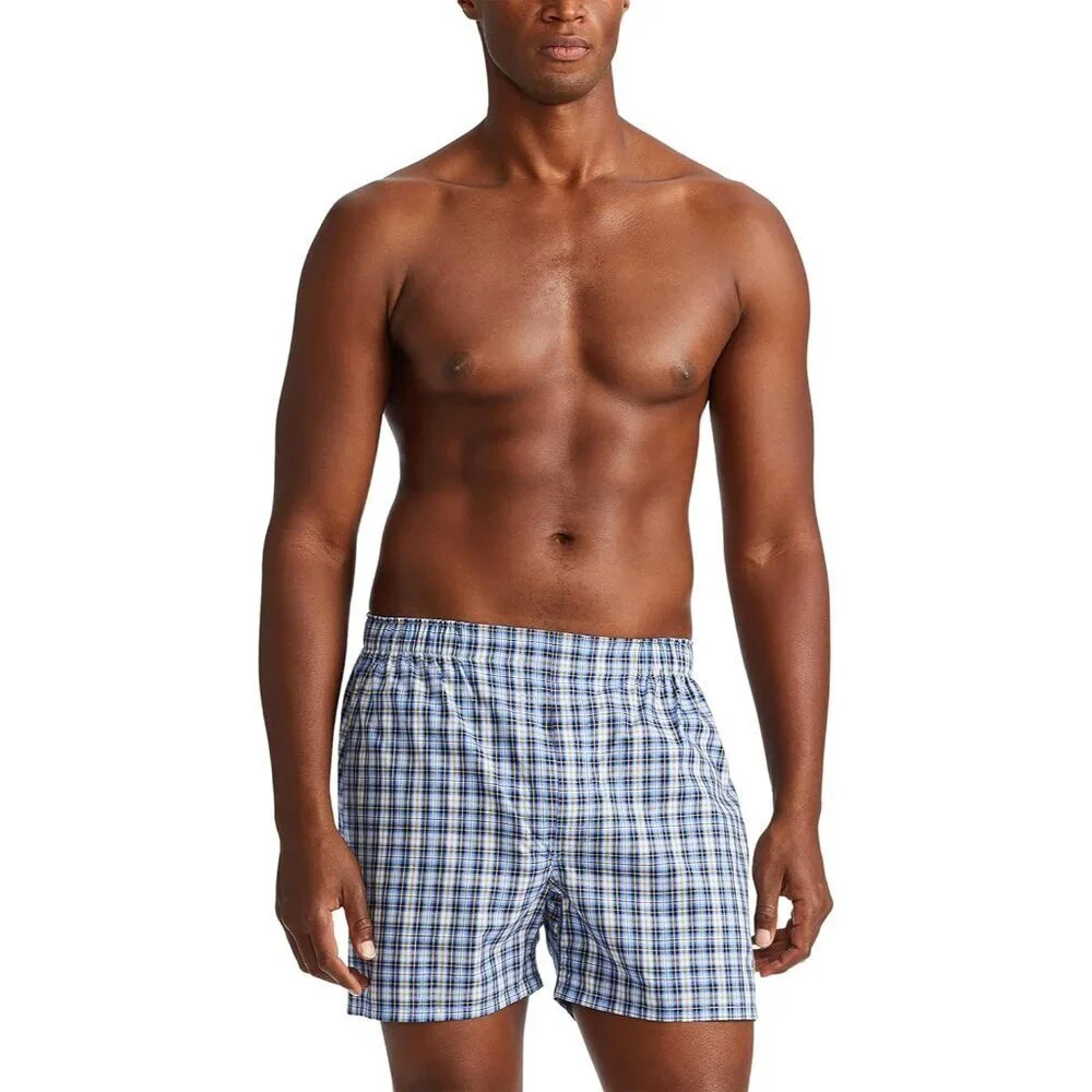 Men's Classic Fit Cotton Woven Boxers 3 Pack